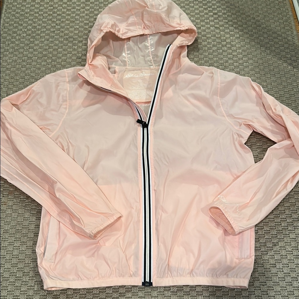 Eddie Bauer girls size 12 Light Pink spring Hooded Windbreaker Jacket